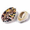 Printed Natural Cowrie Shell Beads X-SSHEL-R047-01-B07-3