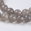 Natural Grey Agate Beads Strands G-G583-8mm-08-3