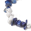 3Pcs Natural Lapis Lazuli & Synthetic Howlite Chip Beaded Stretch Bracelets for Women BJEW-JB12959-5