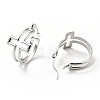 Non-Tarnish 304 Stainless Steel Cross Hoop Earrings for Women EJEW-G293-02P-2