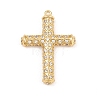 Rack Plating Brass Micro Pave Cubic Zirconia Pendants KK-Q786-04G-01-1