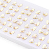 Brass & Natural Pearl Stud Earrings PEAR-N020-WX01-5
