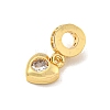 Brass Micro Pave Clear Cubic Zirconia Pendants KK-U007-02G-01-2