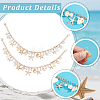 2Pcs Bohemian Starfish Alloy & Natural Shell Tassel Bag Decorative Chains AJEW-BBC0001-13-6