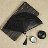 Chinese Style Wood Folding Fan with Tassel PW-WG4D112-08-1