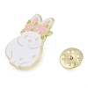 Bunny Zinc Alloy Enamel Brooch JEWB-C034-07C-G-3