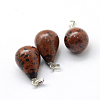 Teardrop Natural Mahogany Obsidian Pendants G-Q435-03-2