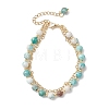 Natural Howlite & Brass Rolo Chains Multi-strand Bracelets for Women BJEW-JB13160-2