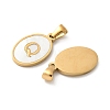 Natural Shell Oval with Initial Pendants STAS-I351-23G-Q-2