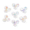 UV Plated Rainbow Acrylic Bead Caps OACR-N158-01-1