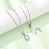 304 Stainless Steel Teardrop Pendant Cable Chain Necklaces for Men Women NJEW-K308-02B-P-1