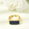 Brass with Natural Lapis Lazuli Cuff Open Rings for Women GG-CBA0B5A-04G-01-2