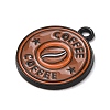 Coffee Alloy Enamel Pendants ENAM-I089-01B-01-2