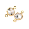 Brass Pave Clear Cubic Zirconia Connector Charms KK-Z121-06G-05-2
