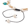 Glass Seed & Natural Pearl Braided Bead Bracelets BJEW-JB09208-6