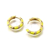 Brass Micro Pave Clear Cubic Zirconia Huggie Hoop Earrings EJEW-H121-22G-01-2