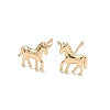 Brass Stud Earrings EJEW-F403-07G-4