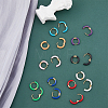 9 Pairs 9 Colors Enamel Huggie Hoop Earrings EJEW-DC0001-30-5