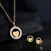 Ring 201 Stainless Steel Crystal Rhinestone Pendant Necklaces & Stud Earrings Sets FS-WGA12F6-02-1