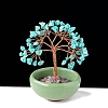 Synthetic Turquoise Chips Tree of Life Decorations with Bowl Base PW-WG1DC7A-11-1