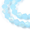 Imitation Jade Bicone Frosted Glass Bead Strands X-EGLA-A039-J6mm-MB03-2