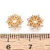 925 Sterling Silver Micro Pave Clear Cubic Zirconia Flower Bead Caps STER-N016-110G-3