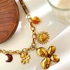 316L Surgical Stainless Steel & Resin Flower Moon Sun Pendant Bib Necklaces for Women WG4E0E9-01-4