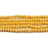 Electroplate Opaque Solid Color Crystal Glass Rondelle Beads Strands EGLA-F049A-01AB-1