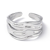 Non-Tarnish 304 Stainless Steel Open Cuff Ring for Women X-RJEW-C046-09P-2