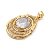 Brass Micro Pave Cubic Zirconia Pendants KK-P263-24KCG-01-2