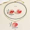 Iridescent Resin Rose Pendant Necklace & Stud Earrings Set for Women NZ6589-2