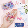 180Pcs 9 Style Two Tone Polyester Fabric Wings Crafts Decoration FIND-SC0004-18-3