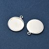 Flat Round Brass Pendant Cabochon Settings KK-K414-14F-S-2