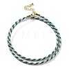 Polyester Cord Braided Bracelet Makings MAK-L043-03G-19-1