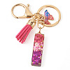 Alloy Resin Butterfly Keychains KEYC-TADJ0002-02G-I-2