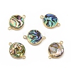 Natural Paua Shell Connector Charms PEAR-P004-58KCG-1