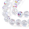 Electroplate Transparent Glass Beads Strands EGLA-N002-34C-C03-3