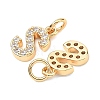 SHEGRACE Brass Micro Pave Clear Cubic Zirconia Pendants XGRQ29326-394G-S-2