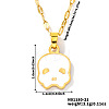 Stainless Steel Enamel Halloween Skull Pendant Dapped Chain Necklaces VT5751-3