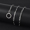 Non-Tarnish Unisex 304 Stainless Steel Paperclip Chain Necklaces X-NJEW-H215-04P-4