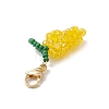 Glass Seed Beaded Grape Pendant Decoration HJEW-MZ00158-05-4