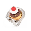 Afternoon Tea Resin & Plastic Adjustable Finger Rings for Women RJEW-K317-01C-2
