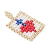 Glass Seed Beaded Pendants PALLOY-MZ01228-4