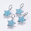 Brass Micro Pave Cubic Zirconia Charms RB-I077-21P-RS-1
