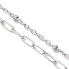 304 Stainless Steel Satellite Chain Paperclip Chain Slider Necklace Making AJEW-JB01495-01-3