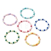 Opaque Acrylic Round Beaded Stretch Bracelets for Kid BJEW-JB11651-2