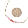 Dyed Natural Malaysia Jade Faceted Rondelle Beaded 304 Stainless Steel Satellite Chain Necklaces for Women NJEW-JN05783-01-3