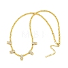 Brass Micro Pave Clear Cubic Zirconia Boy and Round Beaded Necklaces KK-CBA4547-14G-5