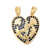 Valentine's Day Brass Micro Pave Cubic Zirconia Split Pendants KK-H251-01D-G-1