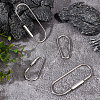 4Pcs 2 Styles 304 Stainless Steel Screw Carabiner Lock Charms STAS-UN0059-93-2